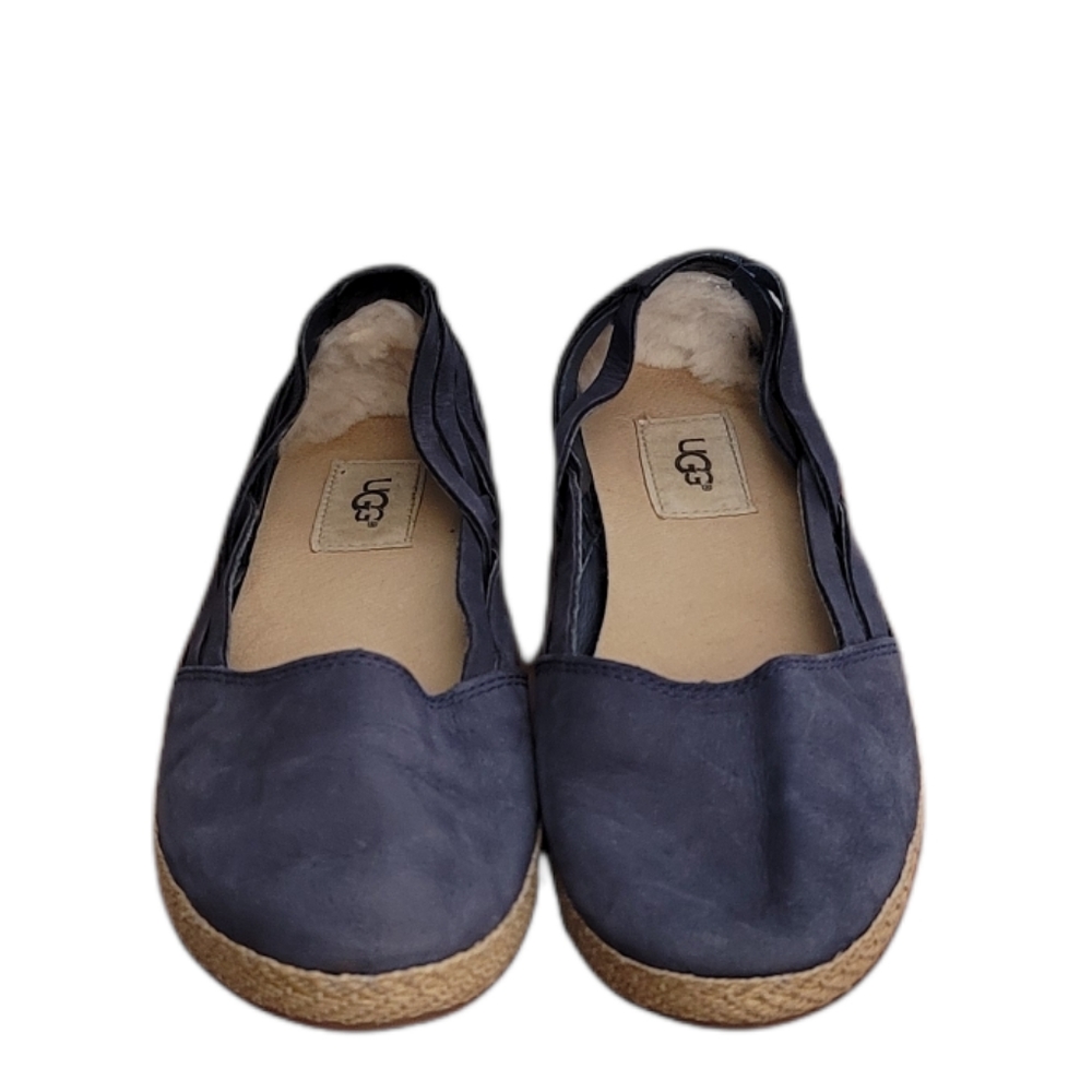 Uggs Women's Tippie Blue Leather Flats size 7 - Picture 2 of 7